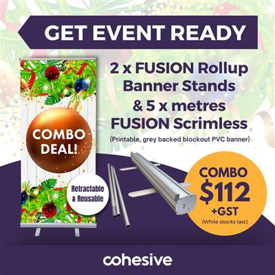 COMBO - FUSION Single Sided Rollup Banner and Digital Scrimless