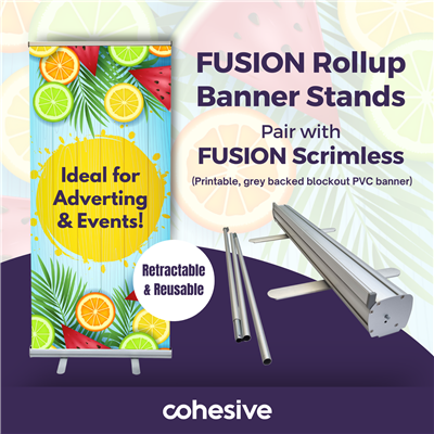 COMBO - FUSION Single Sided Rollup Banner and Digital Scrimless